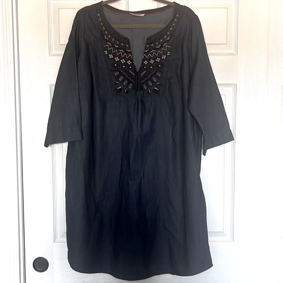 George Embroidered Jean Dress - Picture 2 of 7